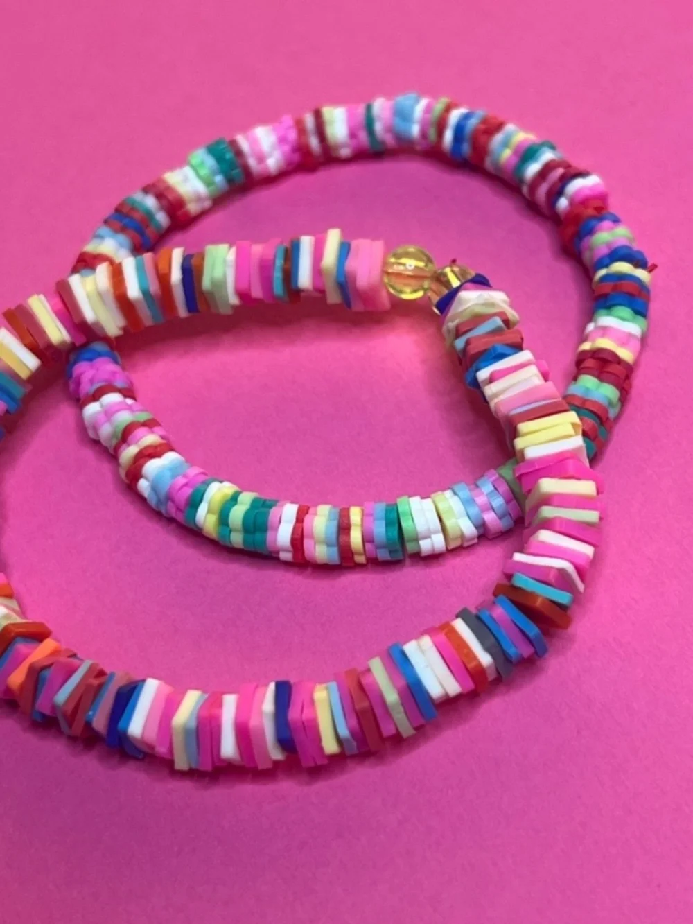 Kids Colorful Heishi Clay Beaded Bracelets Stack Set